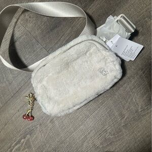 Lululemon Athletica Cream Faux Fur Crossbody Bag